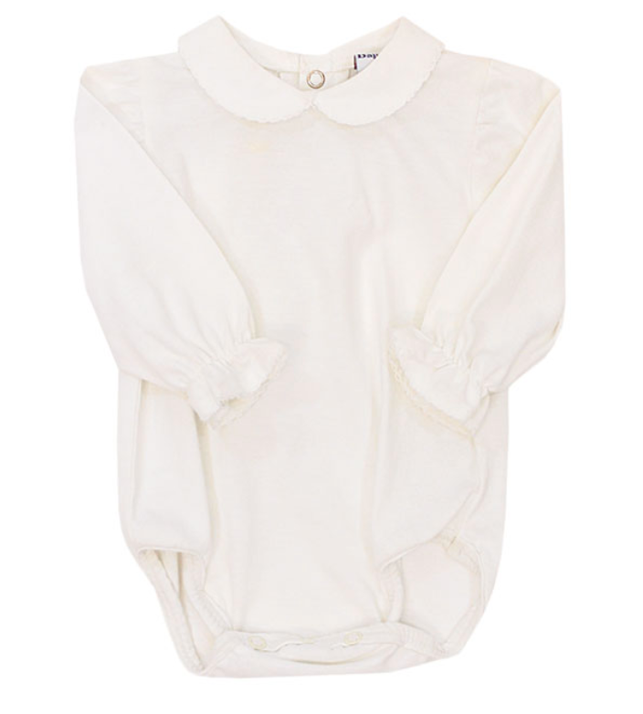 Girls White Long-Sleeve Onesie