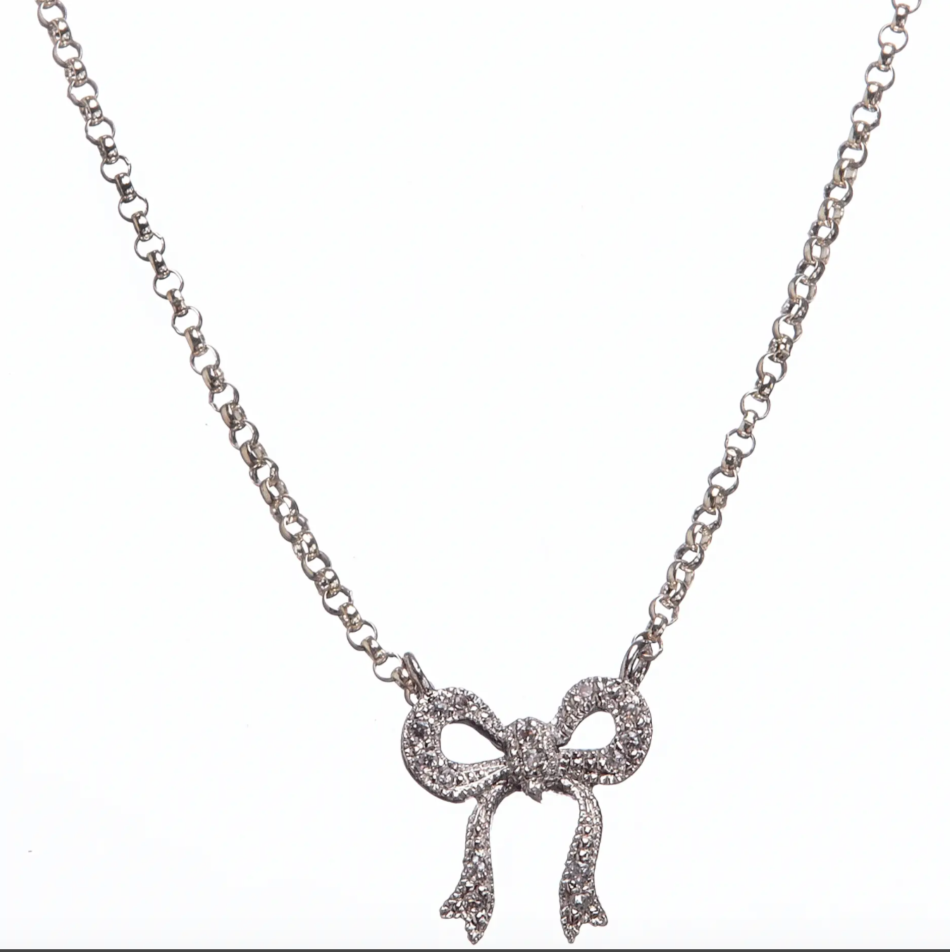 Sterling Silver Bow Necklace