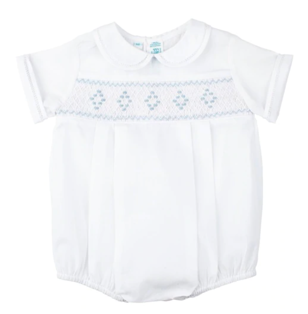 White Diamond Smocked Bubble
