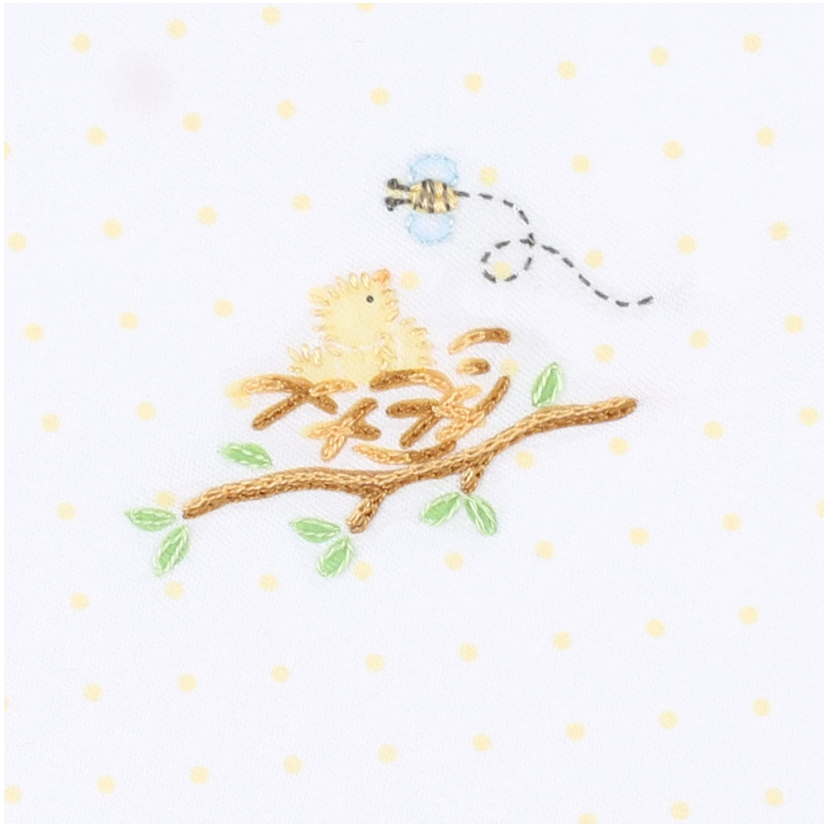 Baby Bird Embroidered Footie