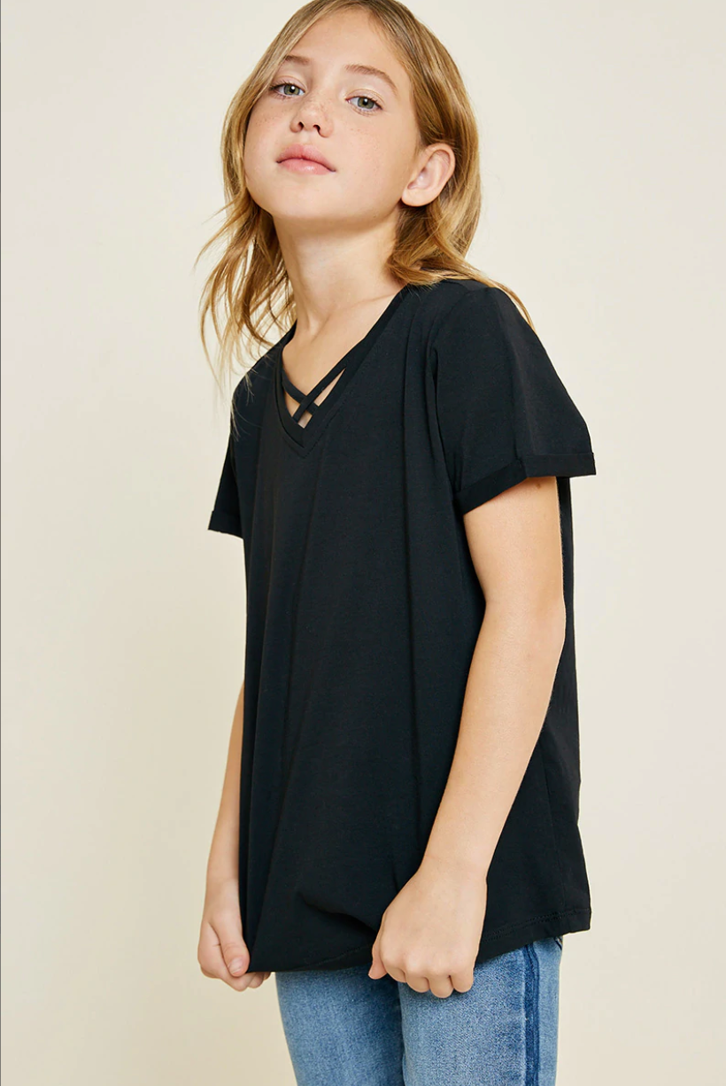 V-Neck Tee, Black