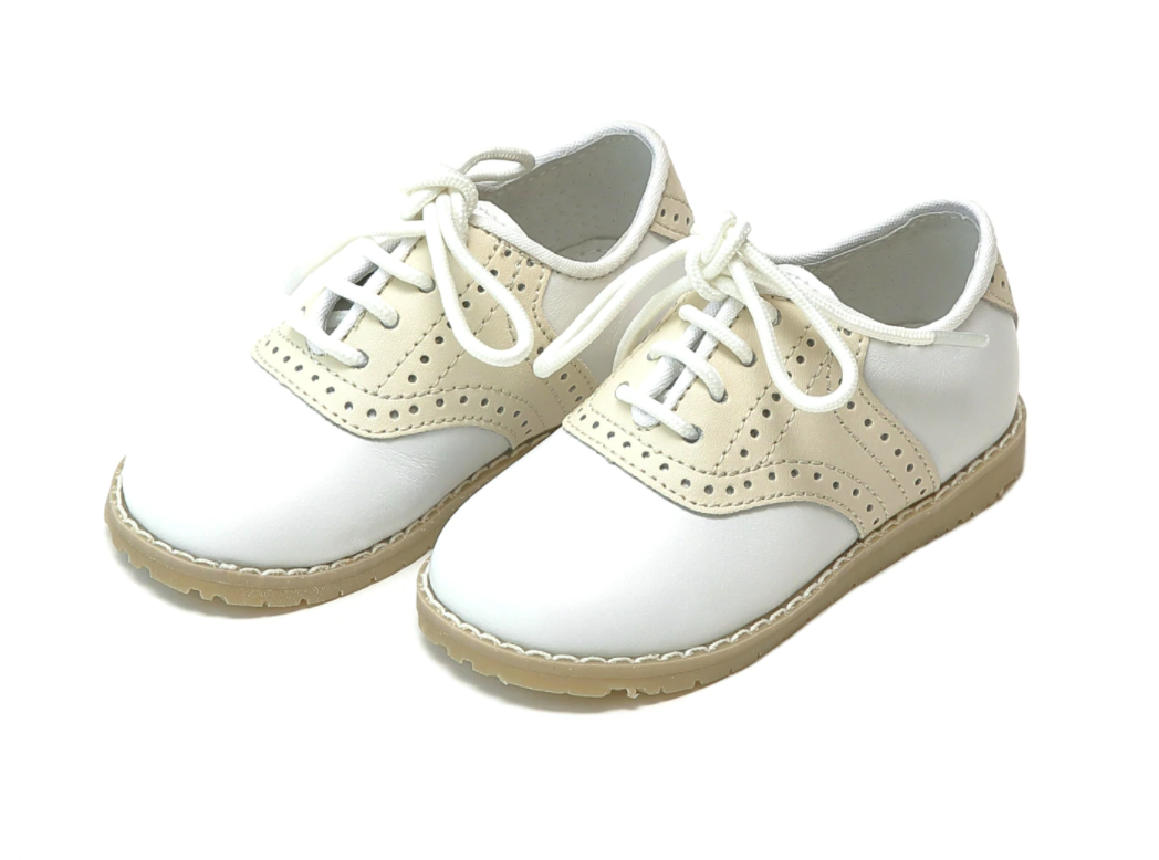 Luke Saddle Shoe, White/Beige