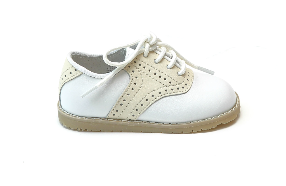 Luke Saddle Shoe, White/Beige