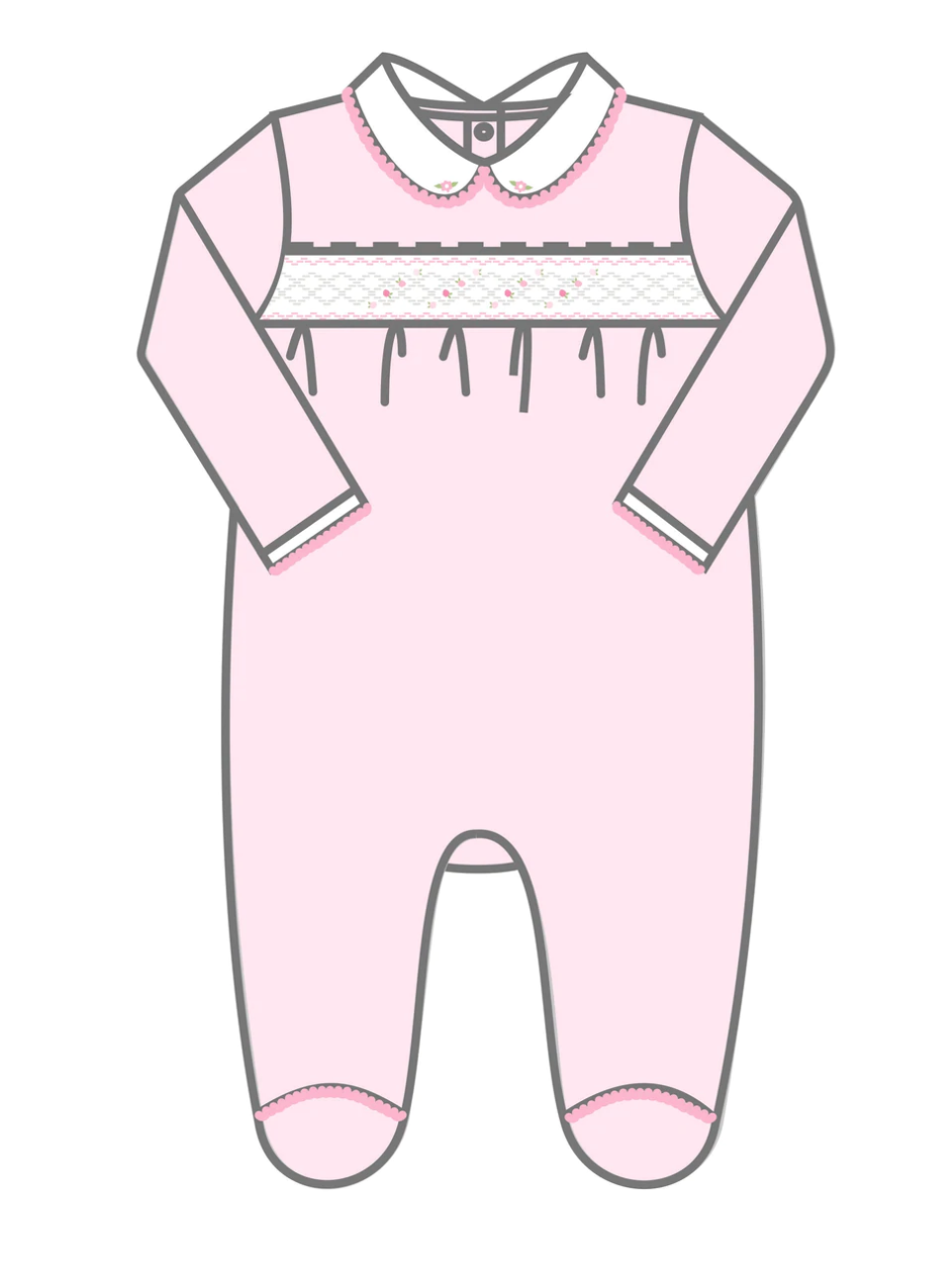 Sophie Smocked Collared Footie