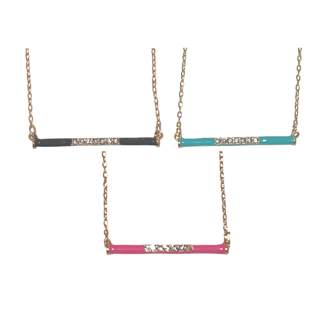 Rhinestone Bar Necklace