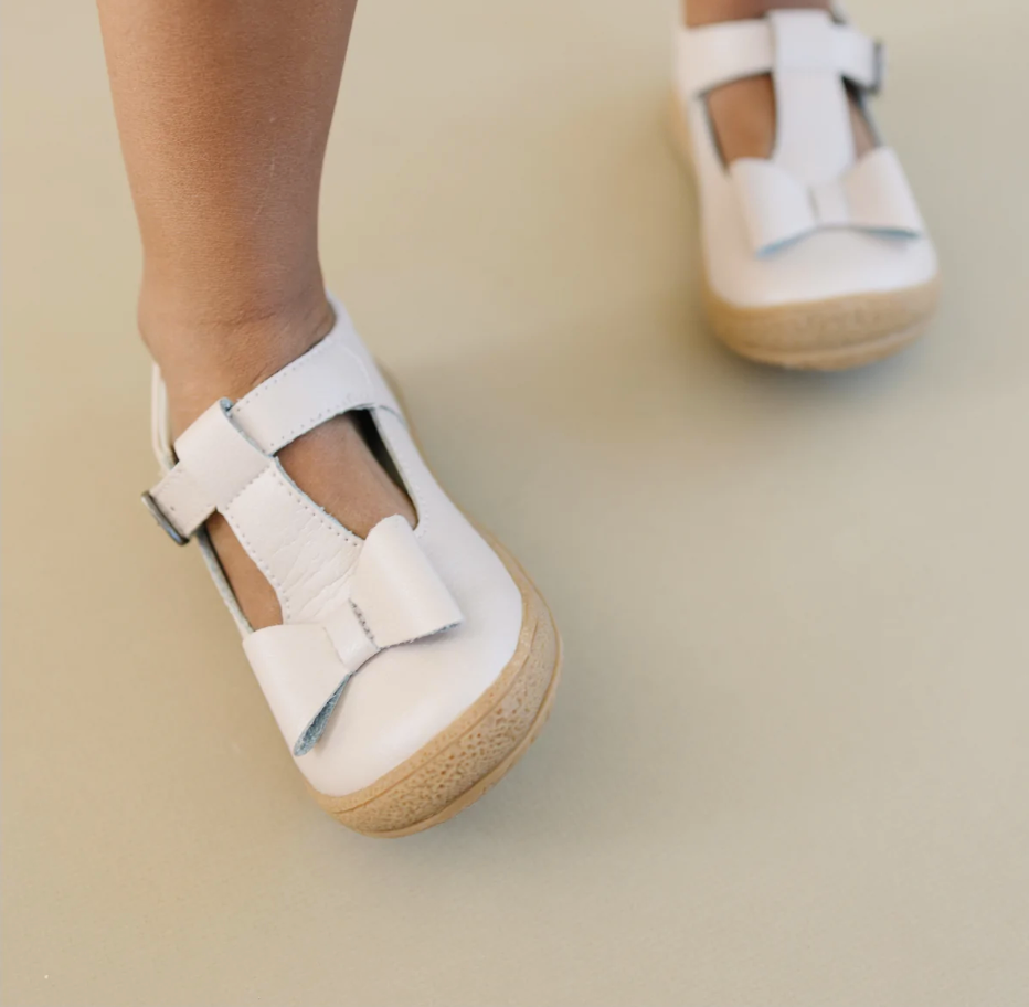Emma Bow Mary Janes, Almond