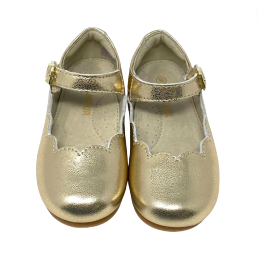 Sonia Scalloped Flat, Gold