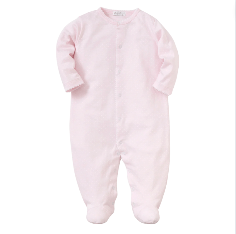 Dots Print Footie, Pink