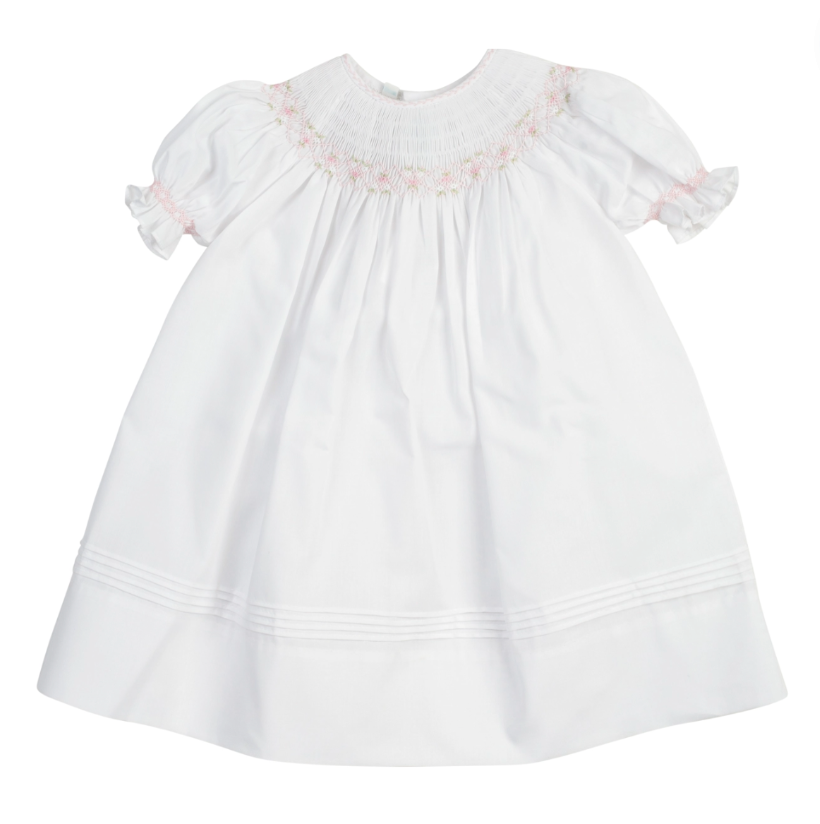 Classic Smocked Bishop, White