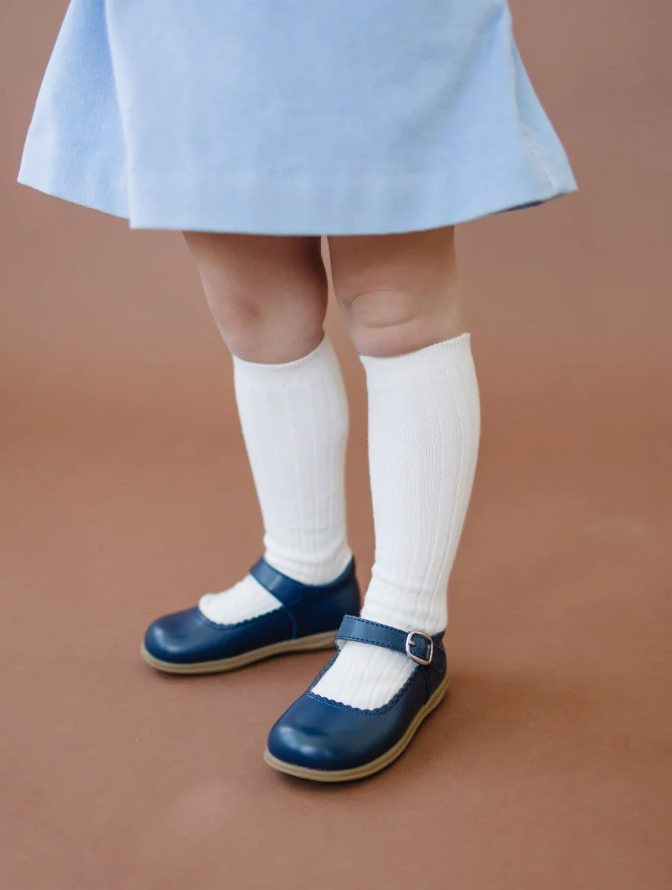 Chloe Scallop Mary Jane, Navy