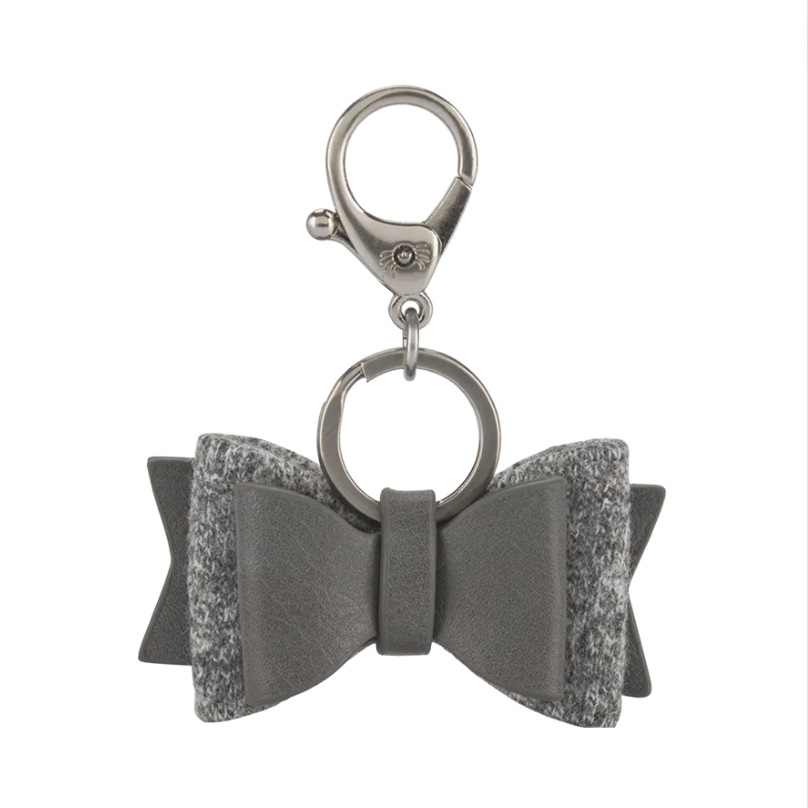 Boss Bow Keychain Charm - Gray