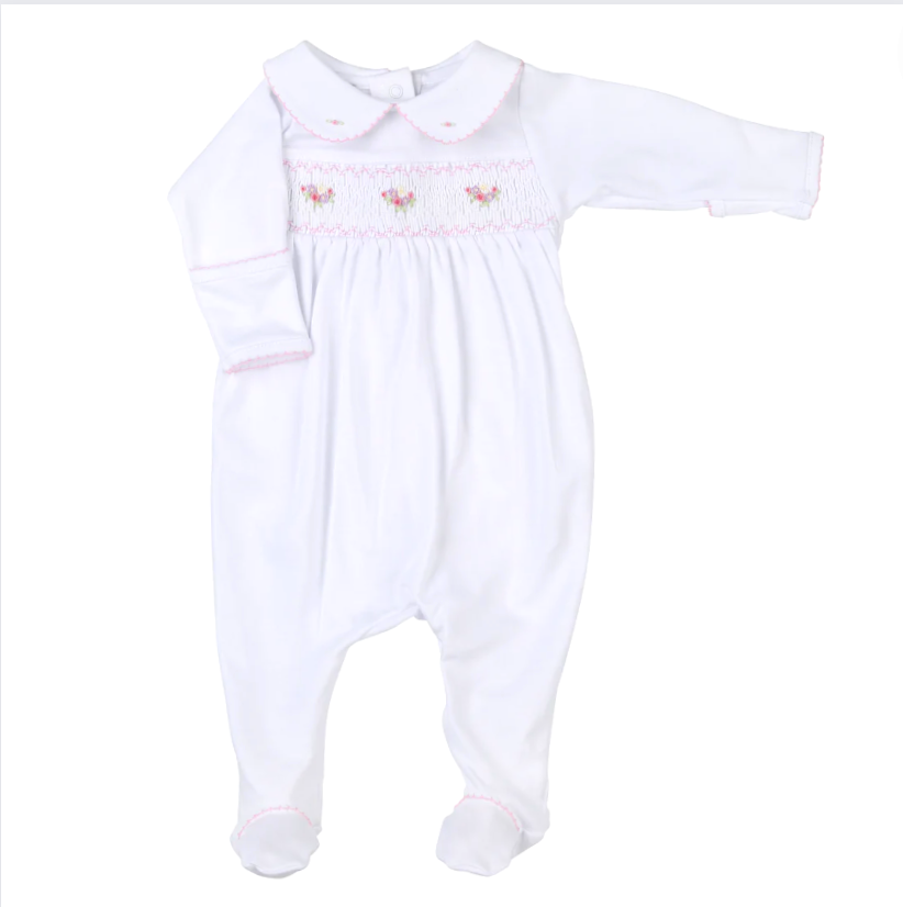 Lindsay Smocked Collared Footie