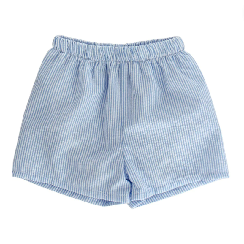 Blue Seersucker Swim Trunk