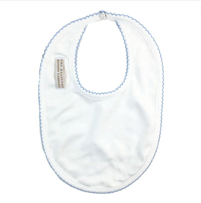 Bellyful Bib - Blue Picot