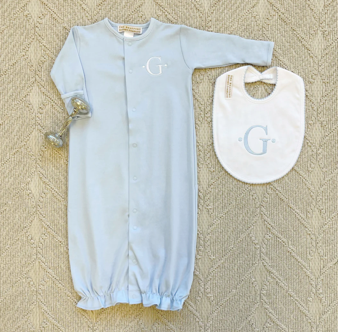 Bellyful Bib - Blue Picot