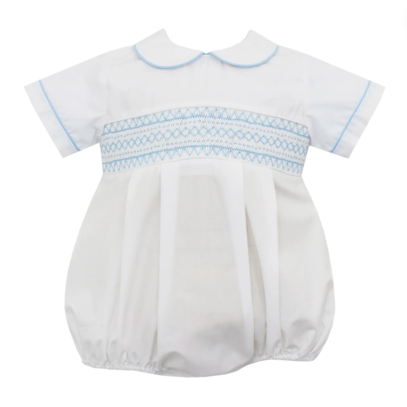 Robert Smocked Bubble - White