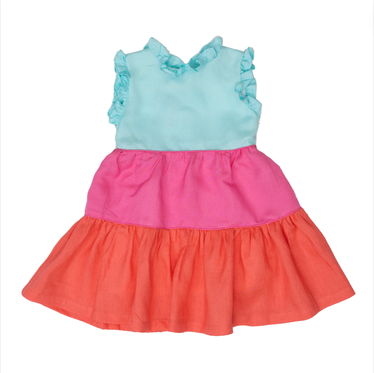 Bright Tropics Tiered Dress