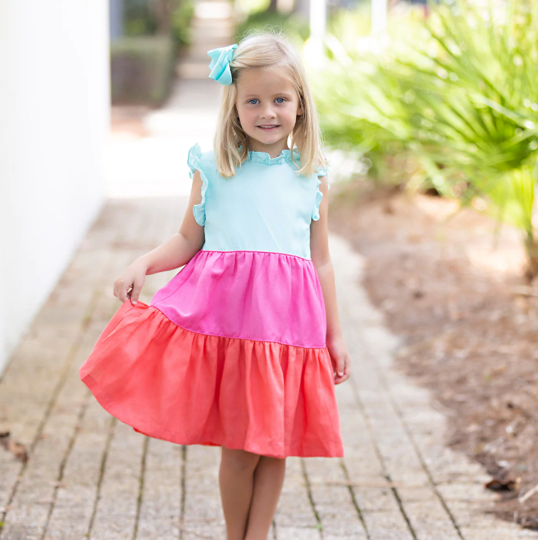 Bright Tropics Tiered Dress