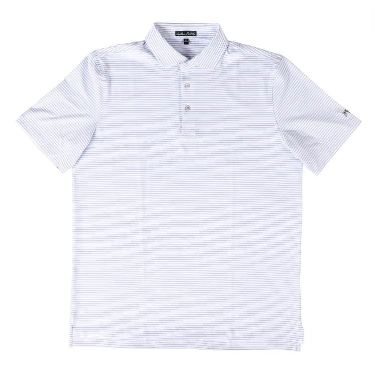 Light Blue Varsity Stripe Performance Polo