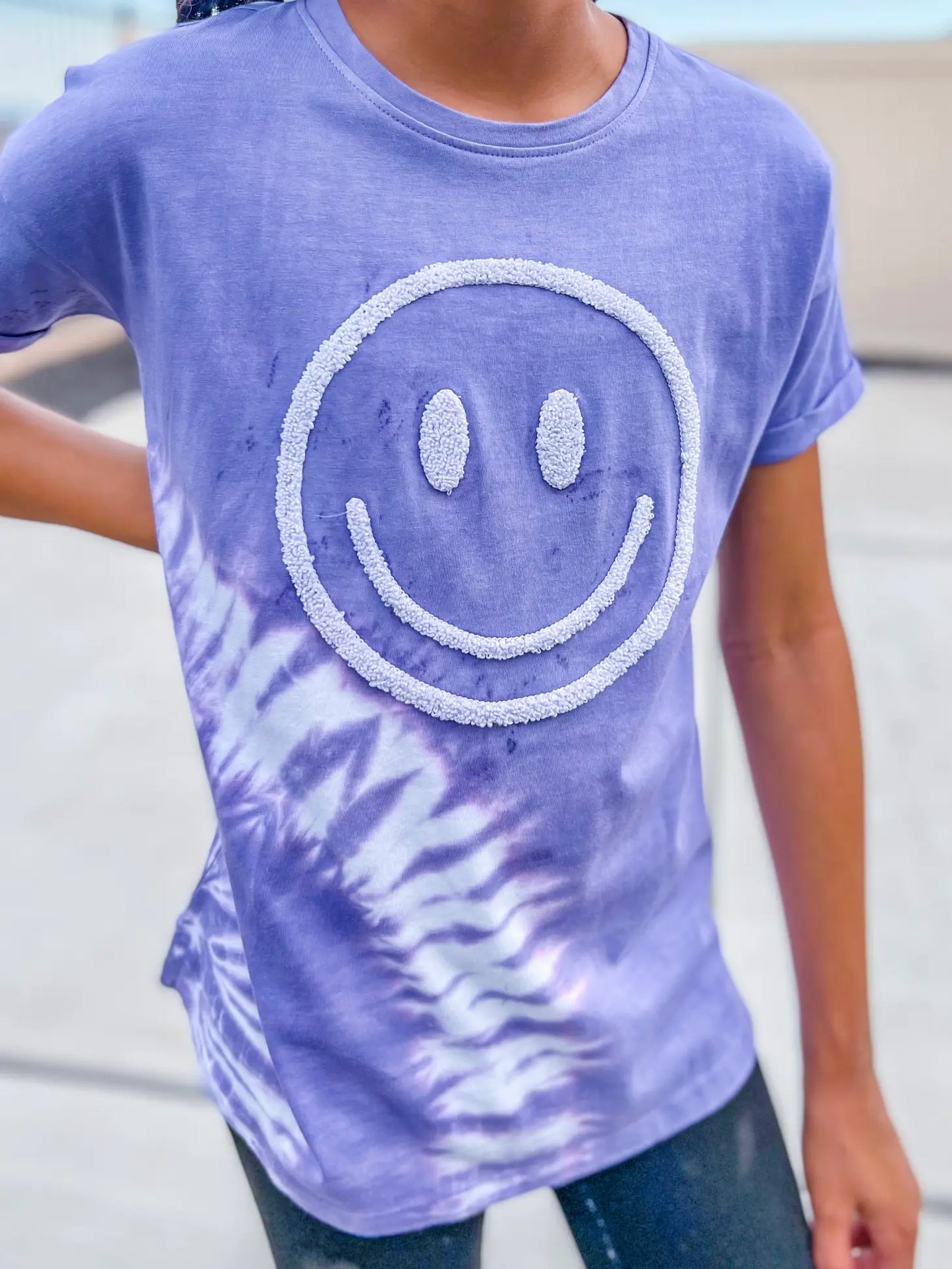 Tie Dye Happy Face Tee