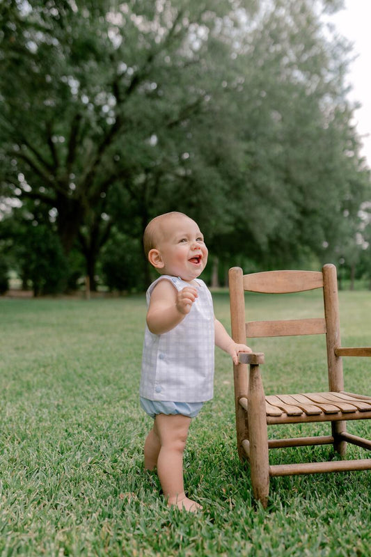 Watercolor Gingham Diaper Set