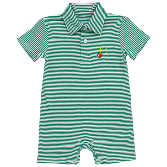 Green Game Day Polo Romper