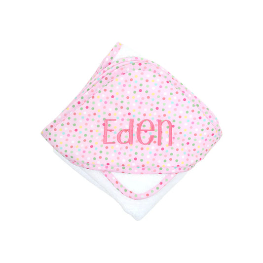 Pink Multi Dot Towel & Washcloth Set