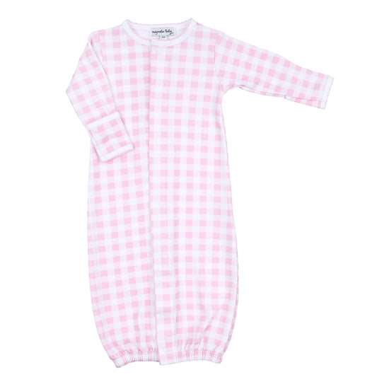 Pink Baby Checks Converter Gown