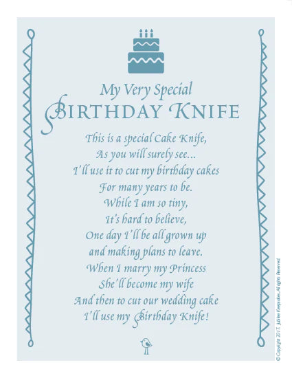 Blue Gingham Birthday Knife