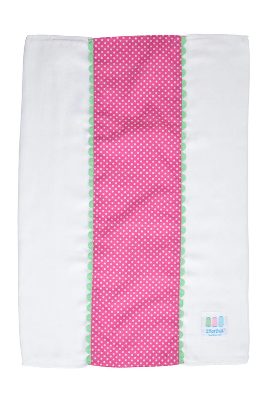 Alligator Fancy Fabric Burp - Pink