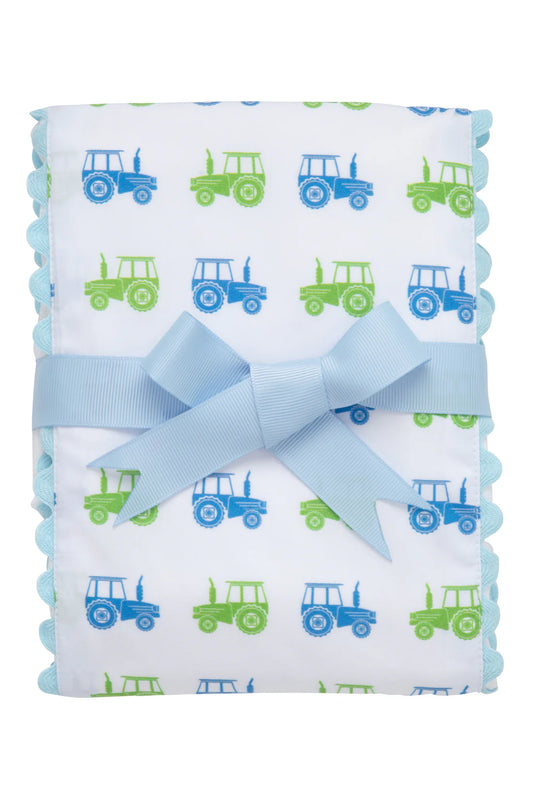 Tractor Fancy Fabric Burp