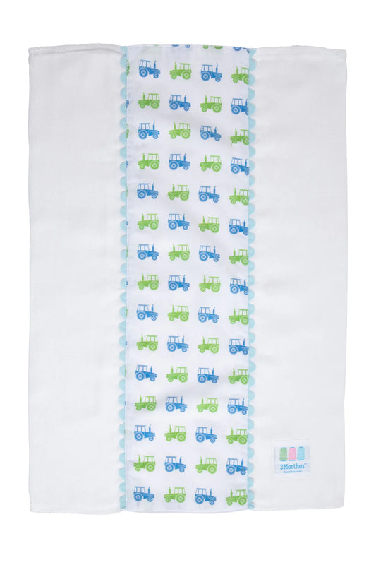 Tractor Fancy Fabric Burp