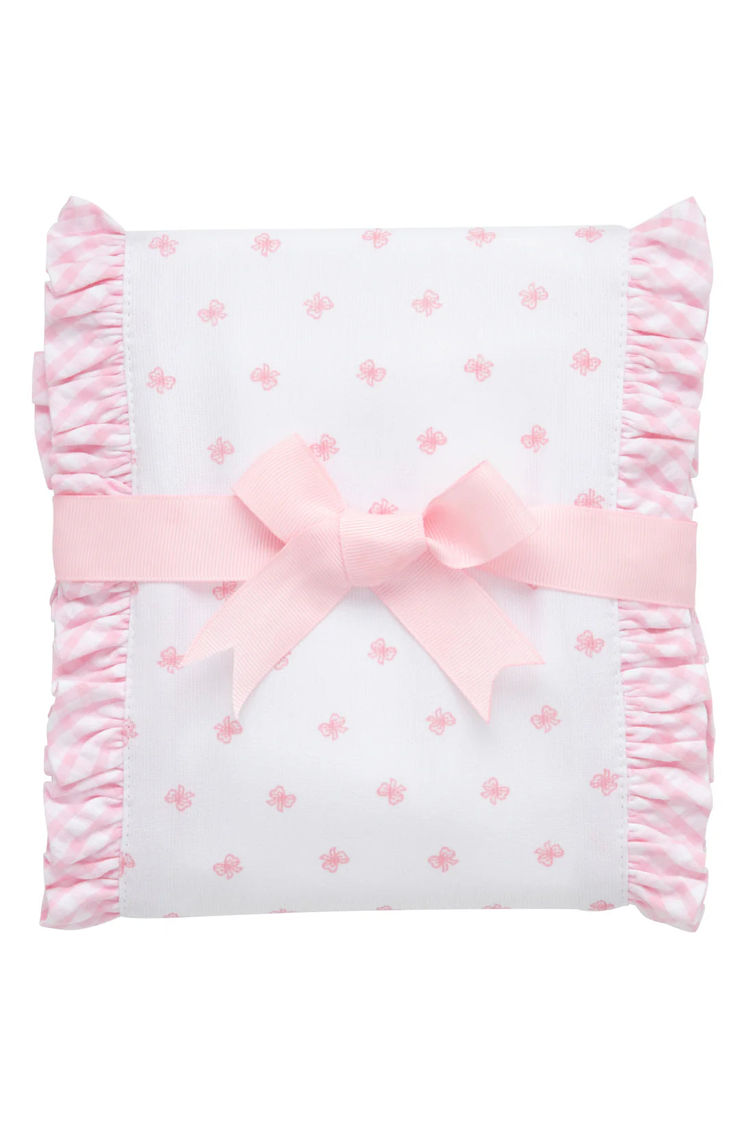 Bow Fancy Fabric Burp - Pink
