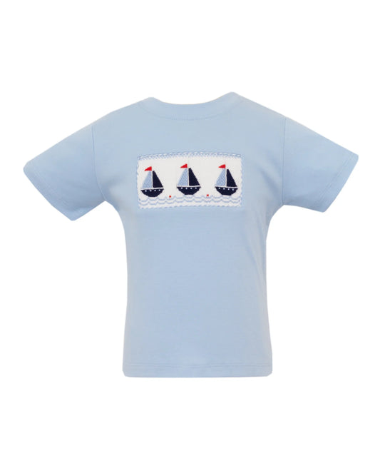 Sailboat Boys Light Blue Knit Shirt