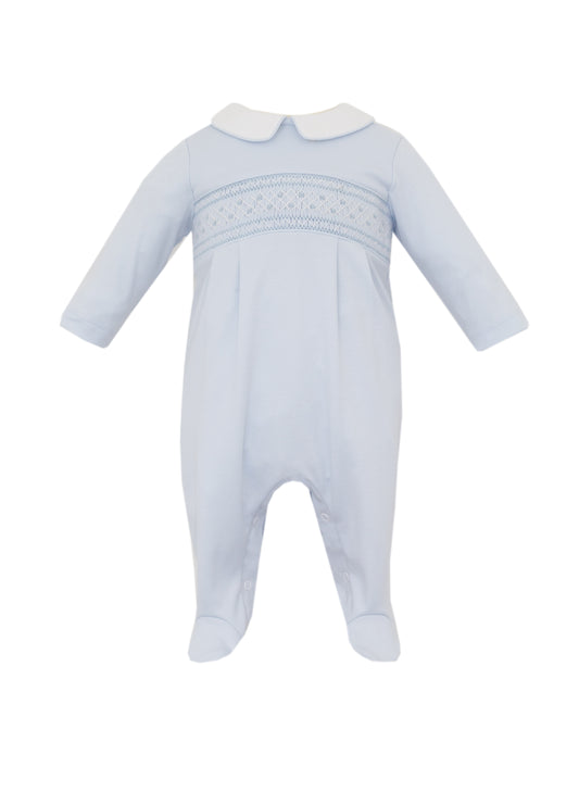 Petit Bebe Light Blue Knite Long Footie