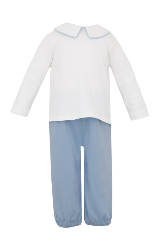 Boys Blue Knit Pant Set