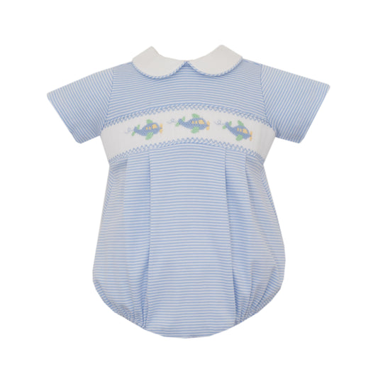 Boy's Blue Knit Airplane Bubble
