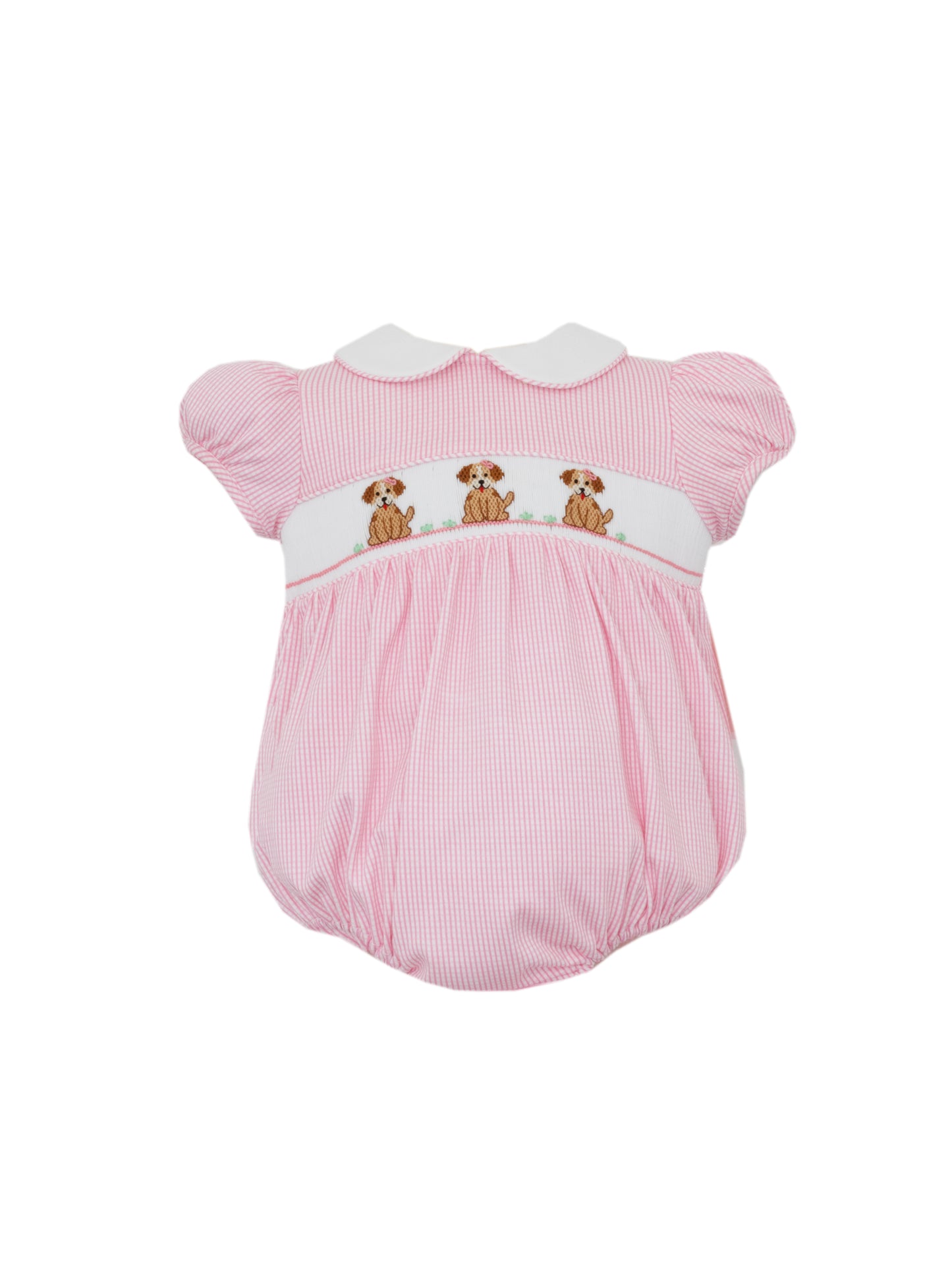 Petit Bebe Pink Knit Puppies Bubble