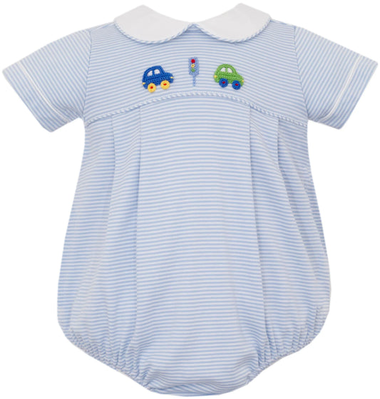 Cars w/ Traffic Light Lt Blue Boy's Bubble