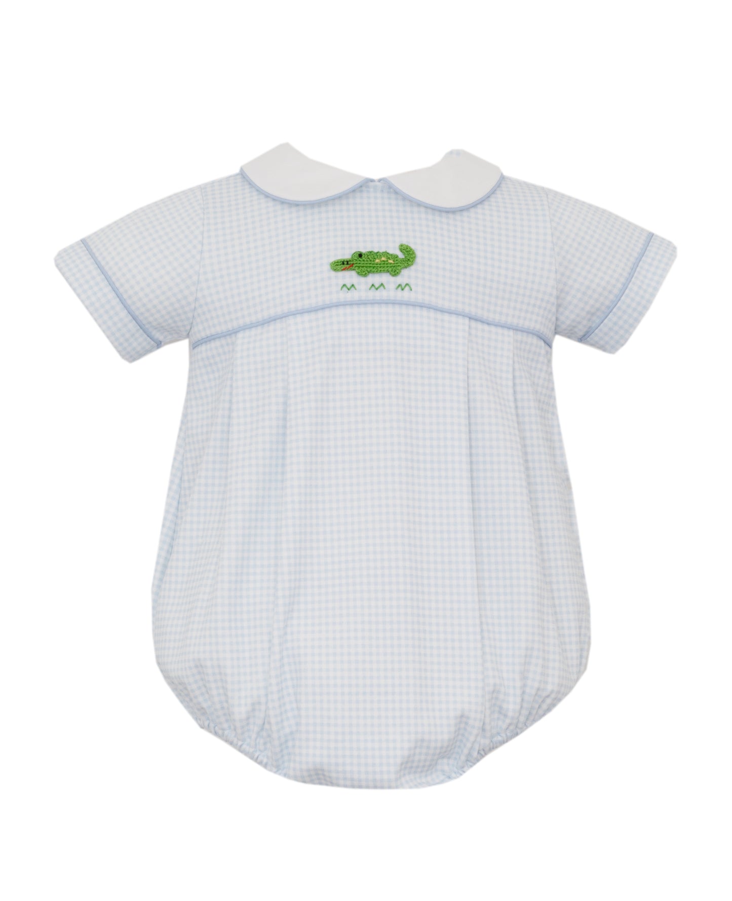 Alligator Boy's Blue Knit Gingham Bubble