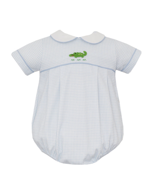 Alligator Boy's Blue Knit Gingham Bubble
