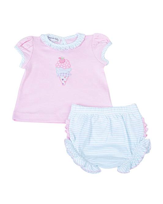 Scoops of Fun Applique Ruffle Diaper Cover Set
