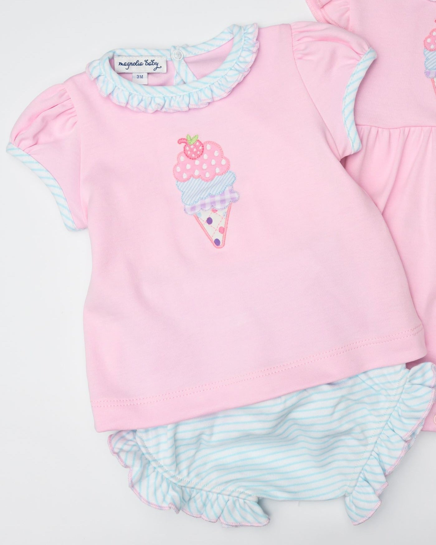 Scoops of Fun Applique Ruffle Diaper Cover Set