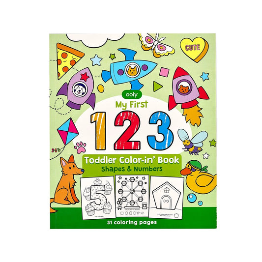 Shapes + Numbers Toddler Coloring Book