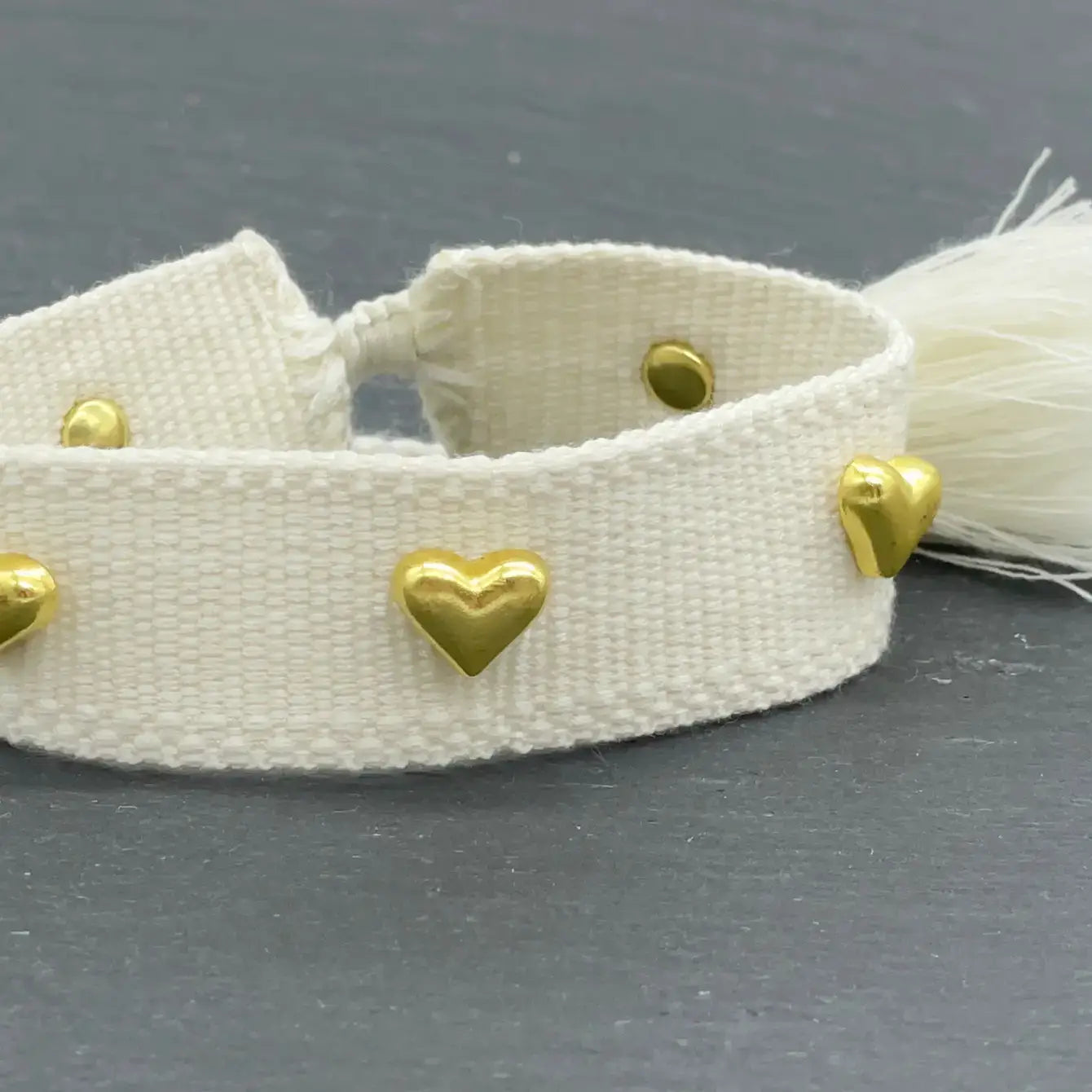 Gold Hearts ♥ ︎Ecru Bracelet