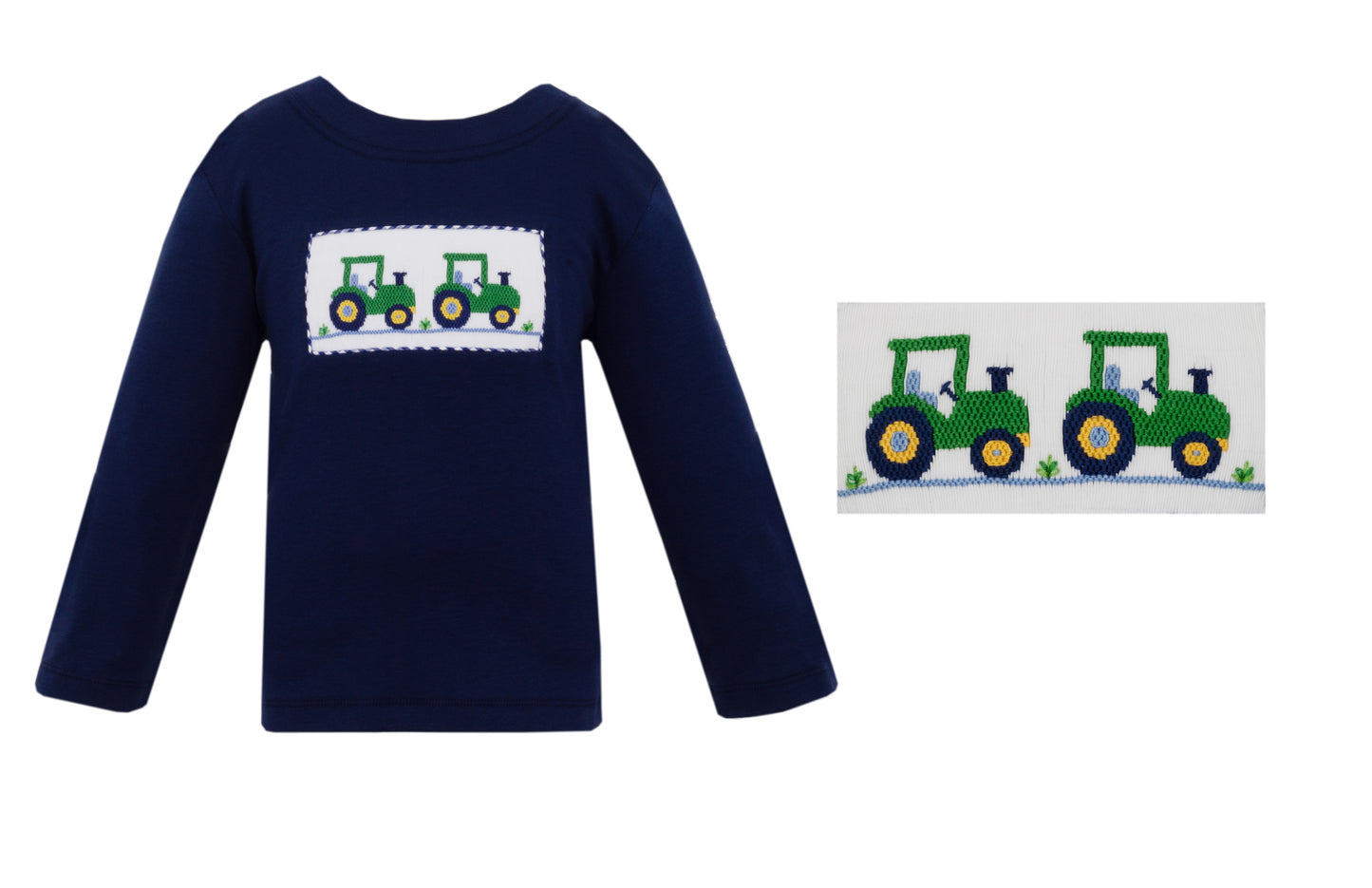 Tractor Smocked Knit Long Sleeve