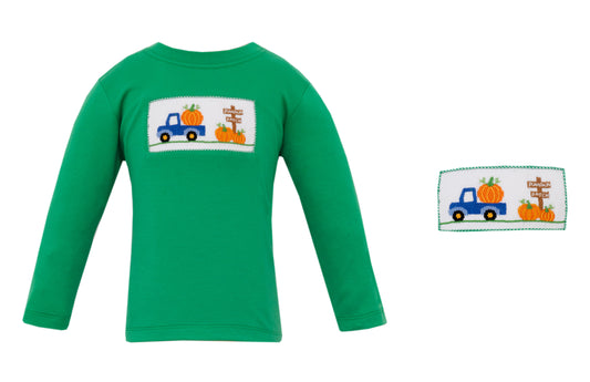 Pumpkin Boys Smocked LS Tee