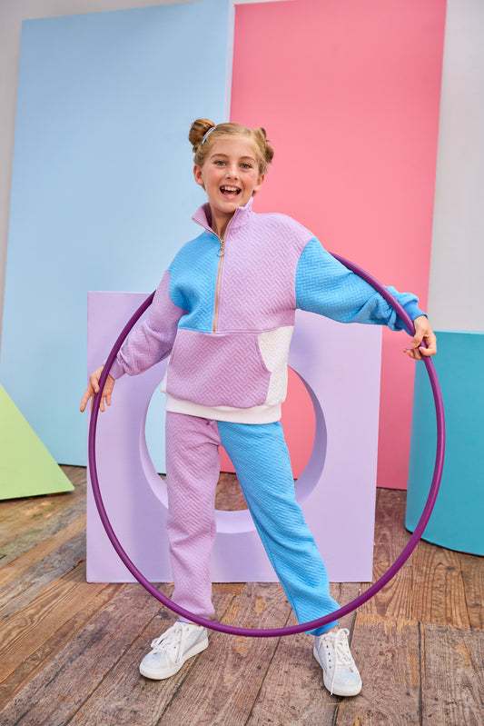 Trellis Color Block Jogger Set