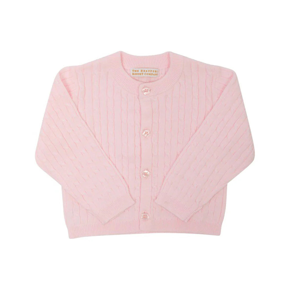 Cambridge Cable Knit Cardigan - Pink