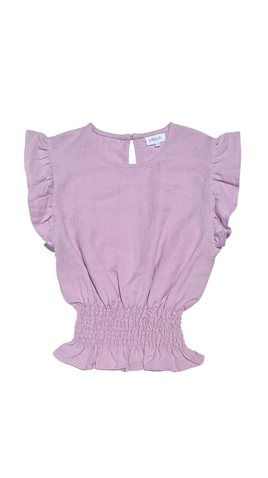 Cille Linen Top - Lilac